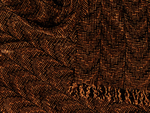 Black and Bronze Chenille Scarf <br> Shadow Weave