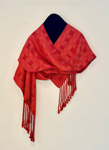 Oranges Bamboo Scarf <br> Twill Blocks