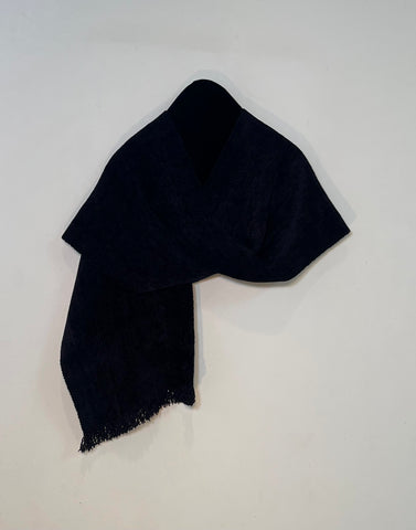 Black Chenille/Silk Scarf <br> Twill Windowpane