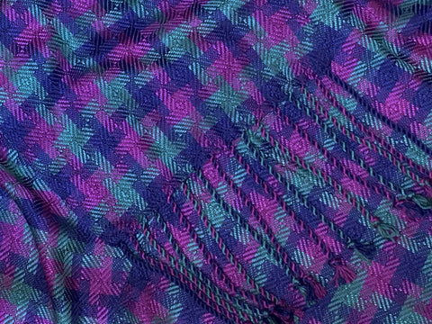 Purple, Blue, and Teal Bamboo Scarf <br> Twill Blocks