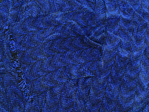 Black and Blue Chenille Scarf <br> Shadow Weave