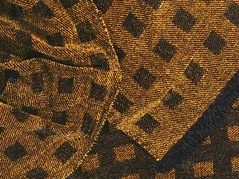 Black and Bronze Chenille Scarf <br> Floating Squares